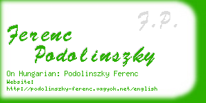 ferenc podolinszky business card